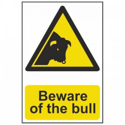 Beware of Bull Warning Sign