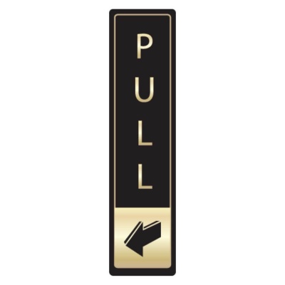 Black & Gold Aluminium Tall Pull Signs