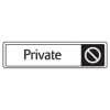 Black on White Oblong Private Signs