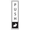 Black on White Tall Push Signs
