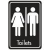 White on Black Toilets Signs