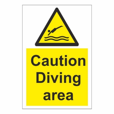 Caution Diving Area Sign