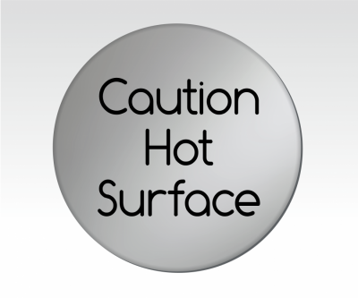 Caution Hot Surface Disc Signs
