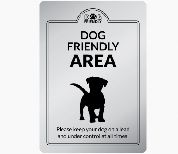 Dog Friendly Area Sign - Silver