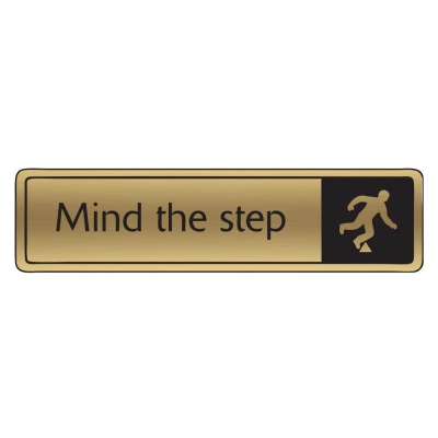 Brushed Gold Mind the Step Signs