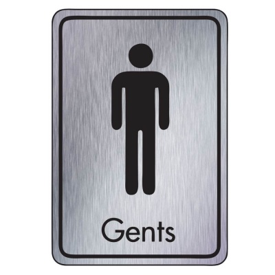 Brushed Silver Gents Signs