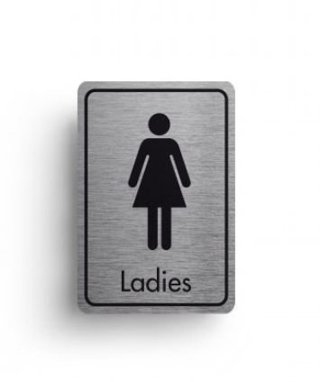 Brushed Silver Ladies Sign