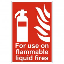 For Use On Flammable Fires Extinguisher Sign