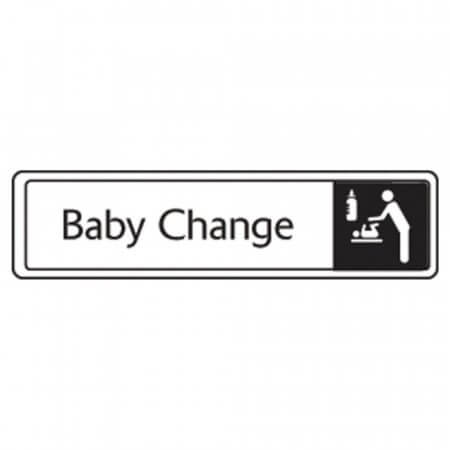 Engraved Black on White Oblong Baby Changing Room Signs