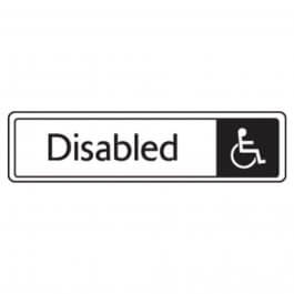 Engraved Black on White Oblong Disabled Signs