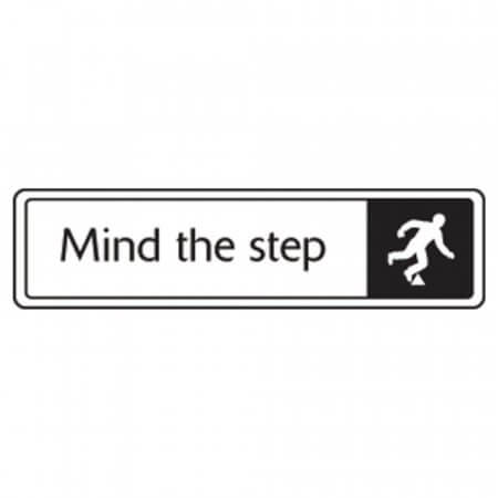 Black on White Oblong Mind The Step Signs