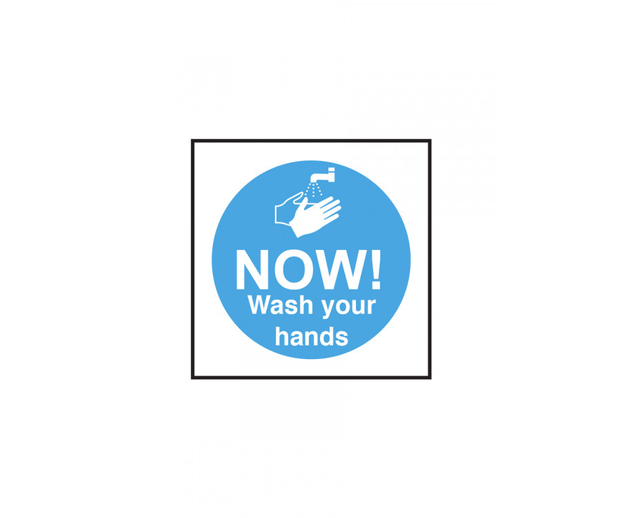 Now Wash Your Hands Symbol Sticker