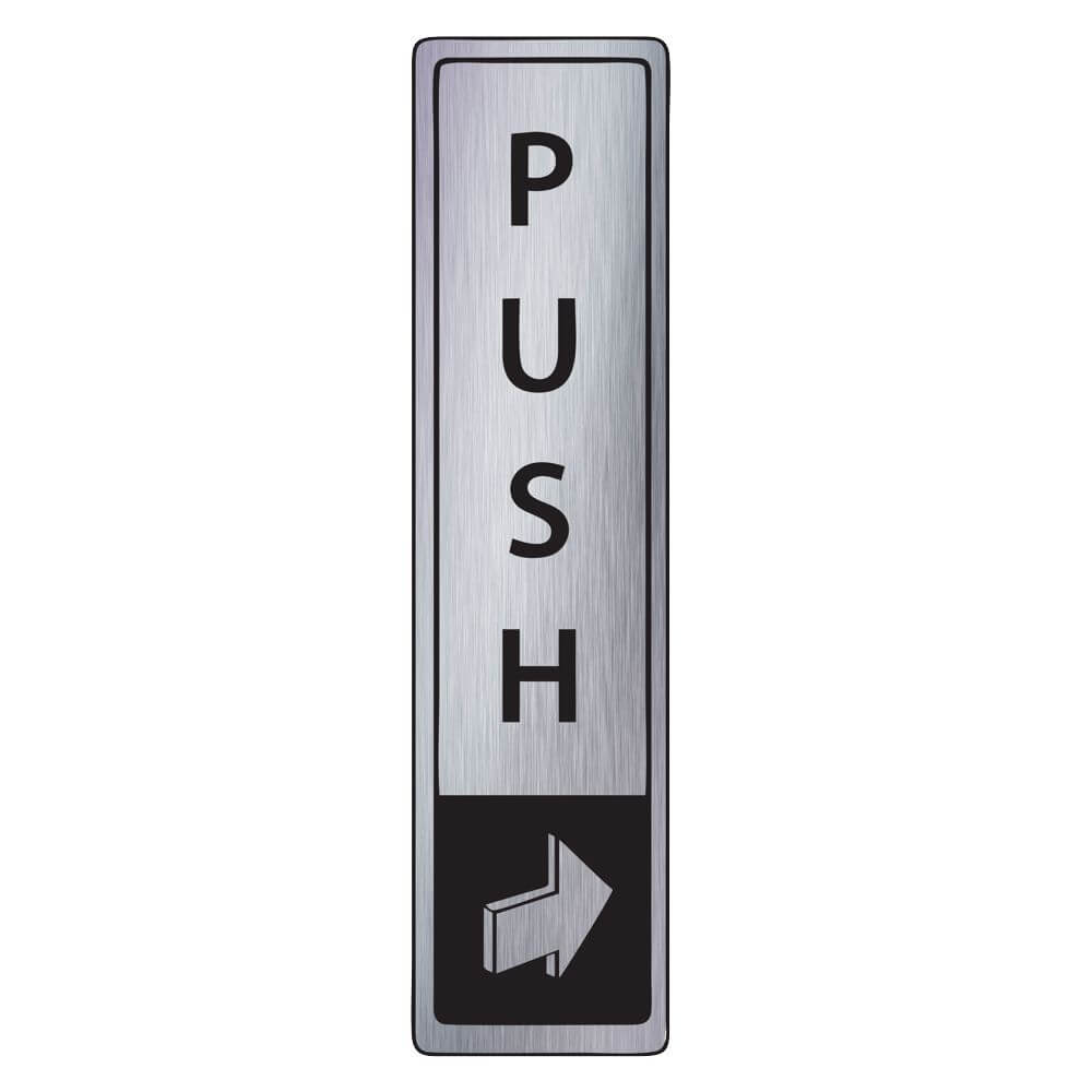 Brushed Silver Push Signs