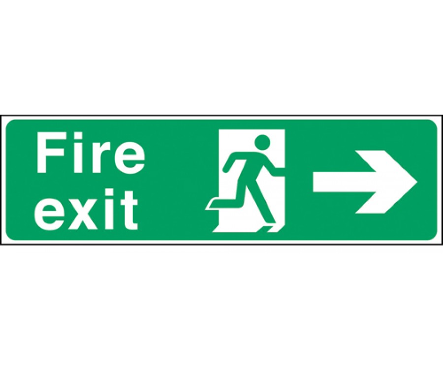 Semi-Rigid Plastic - Fire Exit Sign - Man with Right Arrow