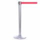Extra Long Retractable Belt Barriers - Polished Steel