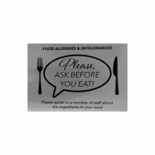 Please Ask Before You Eat Allergy Notice - A5 - Silver
