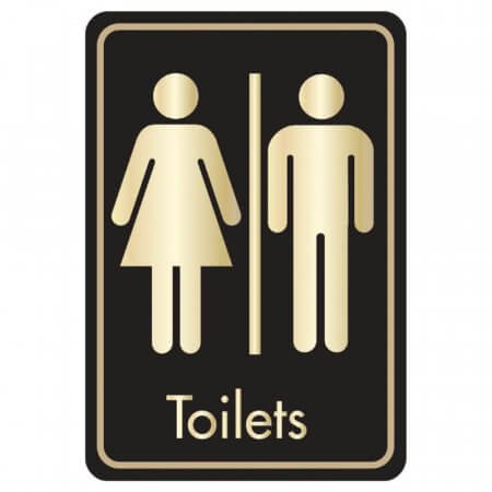 Black & Gold Toilets Signs