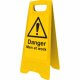 Men At Work Yellow Warning Sign