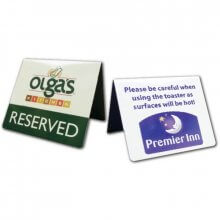 Printed Table Tent Signs