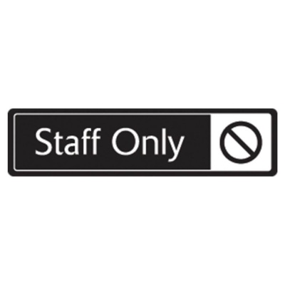 White on Black Aluminium Staff Only Signs